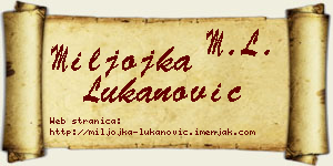 Miljojka Lukanović vizit kartica